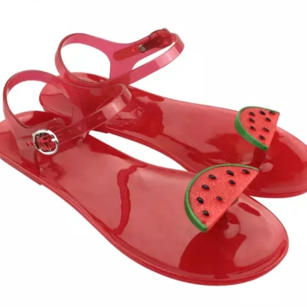 Summer Watermelon Red Jelly Ankle Sandals🍉